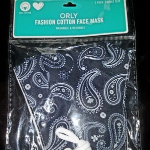 Fashion Black Pattern Face Mask Adult Size NEW